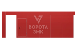 Противопожарные откатные ворота с калиткой 3000×2500 ЗМК-4712