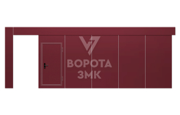 Ворота противопожарные откатные с калиткой 2500×5000 ЗМК-4714