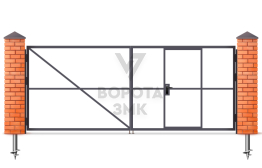 Алюминиевые распашные ворота Alutech 2750×3000 ЗМК-4738